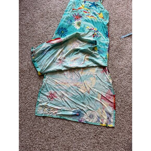 Planet Fish dress, size women's medium; Vintage; Flowers & fish design; hawaiian - Picture 5 of 9